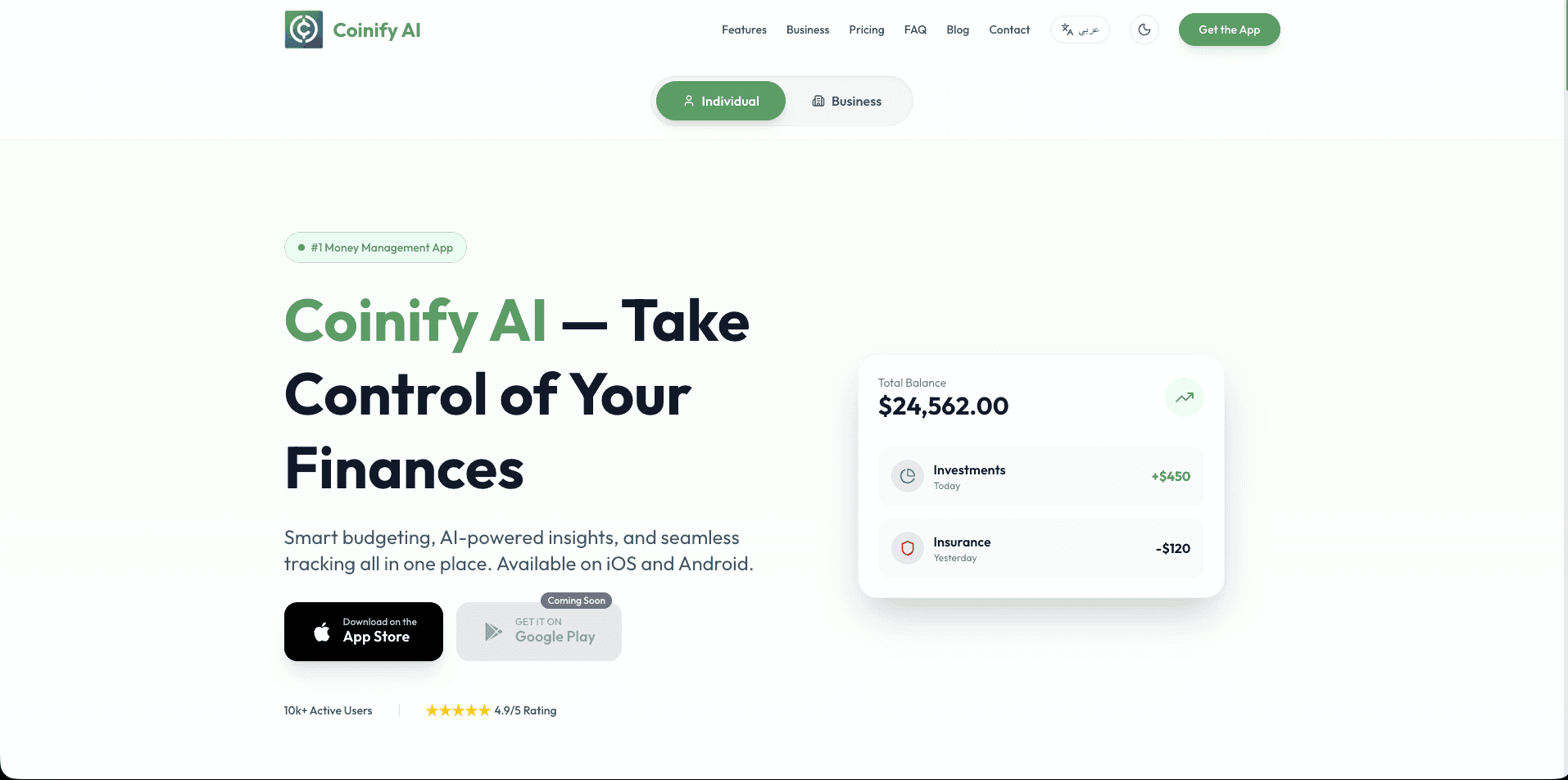 Coinify - Website Design by Barq Agency